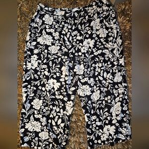 Croft & Barrow Wide Leg Floral Pants
